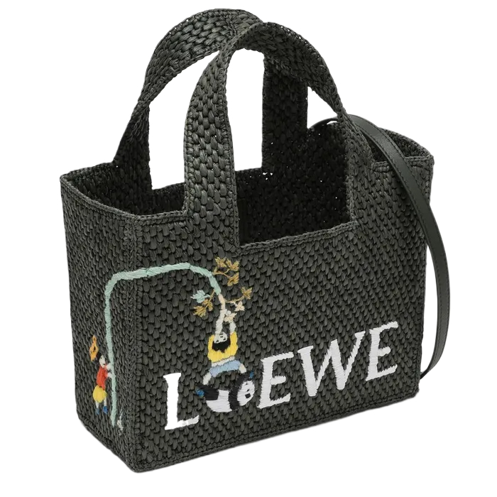 LOEWE x Suna Fujita raffia small tote bag