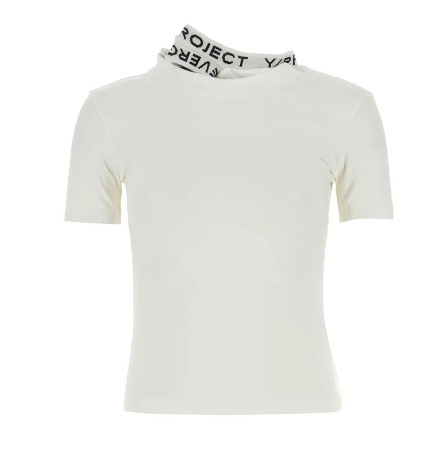 White stretch cotton t-shirt
