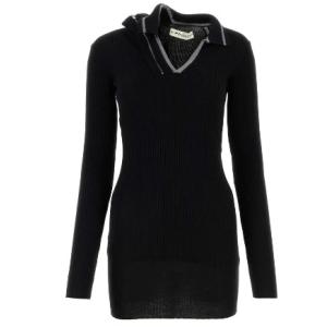 Black wool mini dress