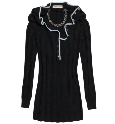 Y project merino wool dress with necklace
