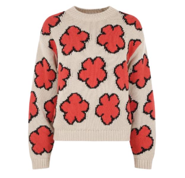 Bokeh flower pattern knit top