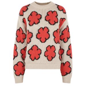 Bokeh flower pattern knit top