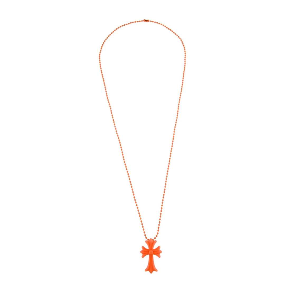 Chrome Hearts Silichrome CH Cross Pendant Orange