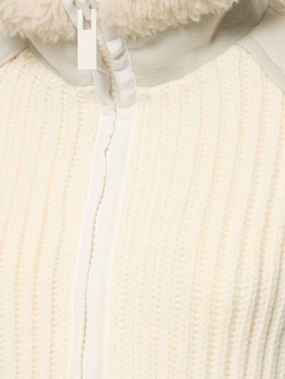 Shearling knit panel mix jacket