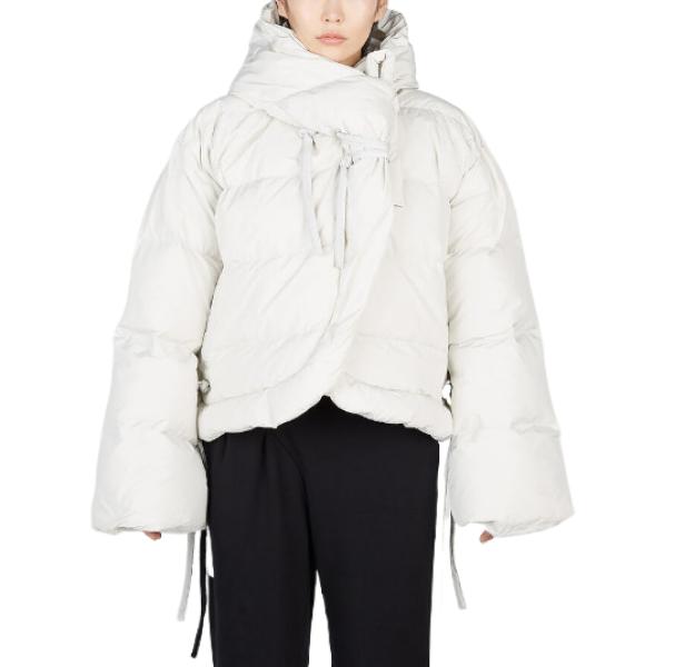 lace-up puffer jacket