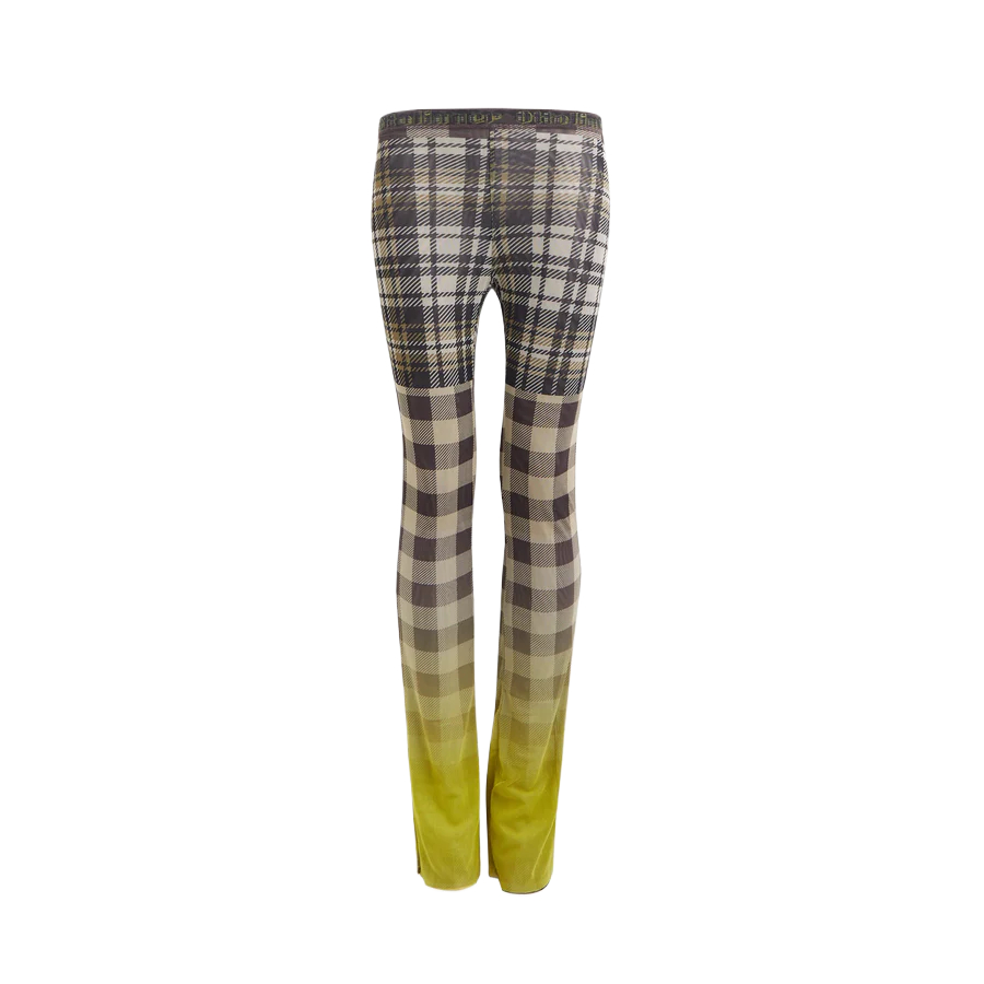 Plaid check mesh pants