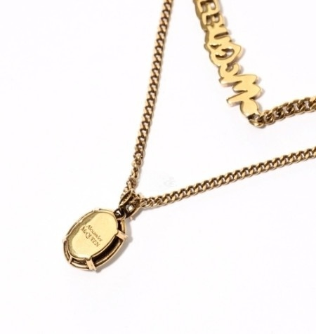 Women's McQueen Graffiti Chain Necklace in Gold