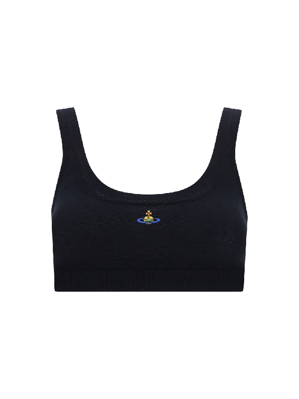 Vivienne Westwood ORB logo embroidered cropped tank top