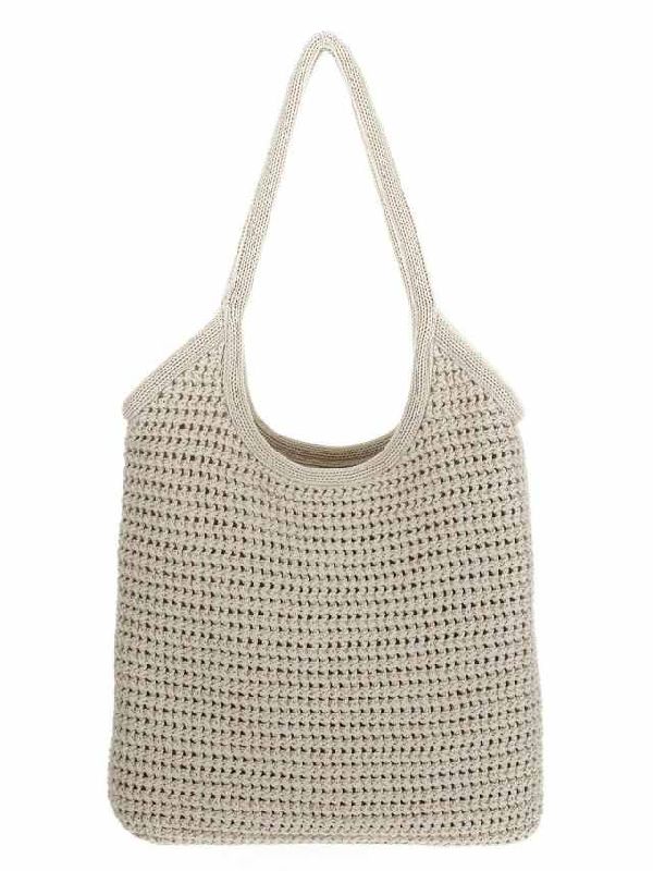 MIU MIU logo embroidered crochet tote bag