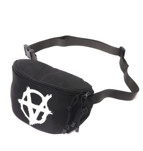 Anarchy motif print belt bag