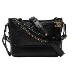Chanel Gabrielle Small Hobo Bag Aged Calfskin & Gold Black