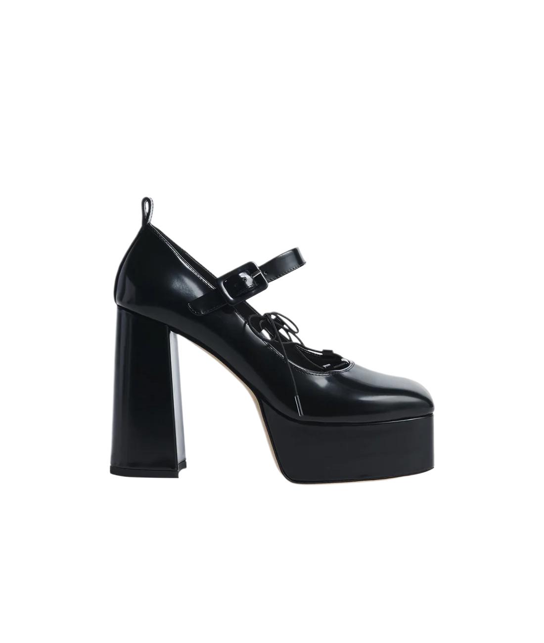 Heart toe leather platform pump heels