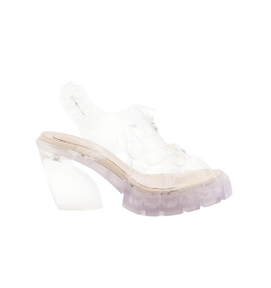 Jelly track lace-up sandal heels