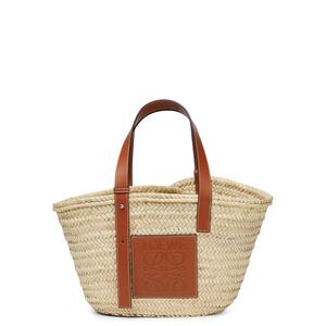 Basket bag in palm leaf and calfskin ( nature )