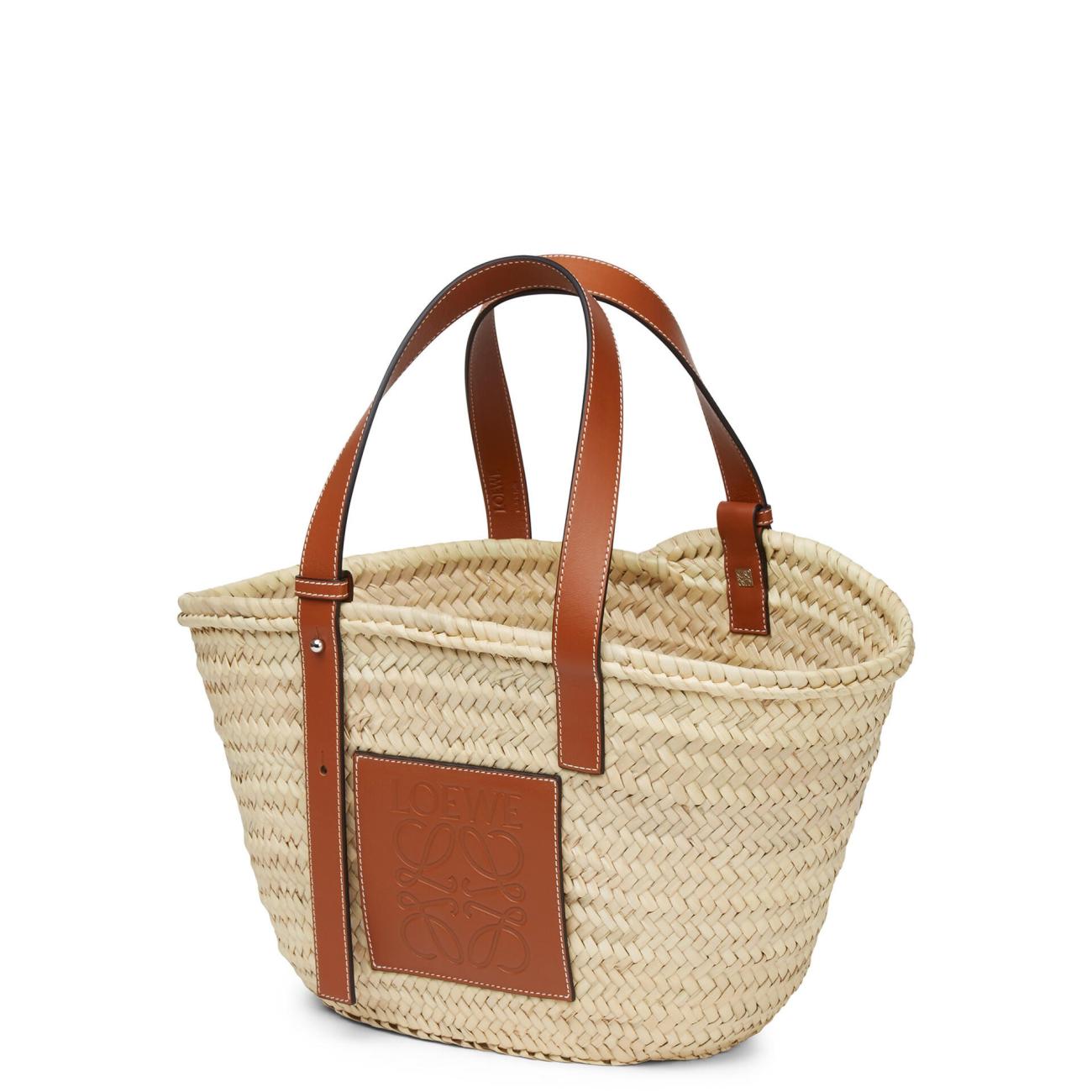 Basket bag in palm leaf and calfskin ( nature )