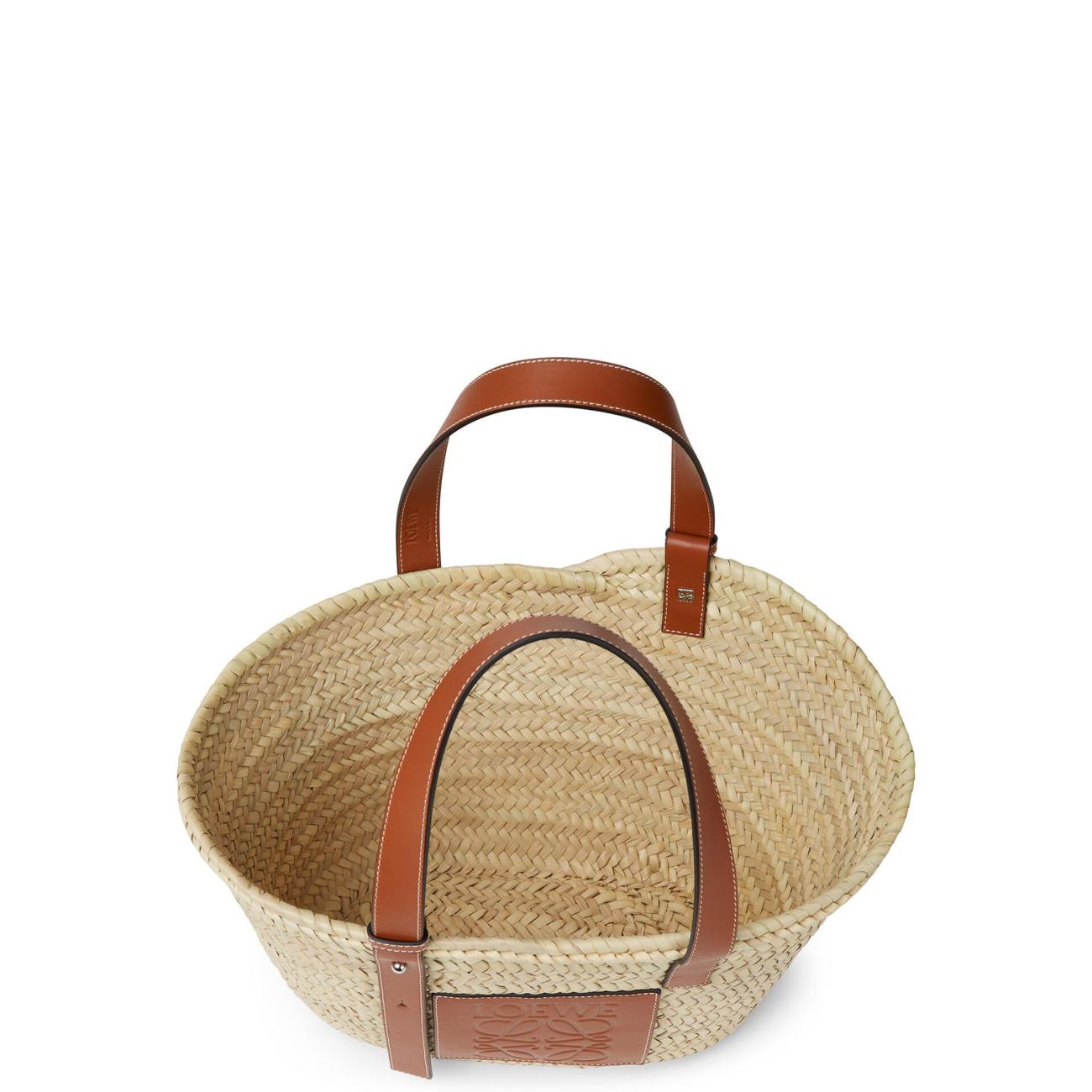 Basket bag in palm leaf and calfskin ( nature )