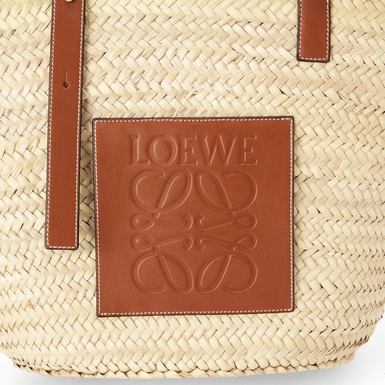 Basket bag in palm leaf and calfskin ( nature )