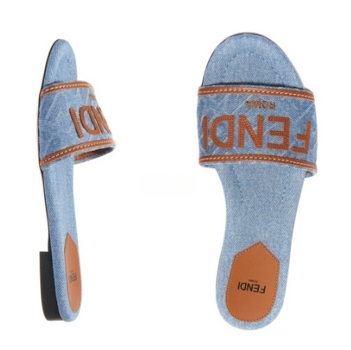 Roman denim slides