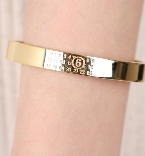 Engraved number cuff bracelet