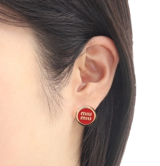 Enamel metal earrings