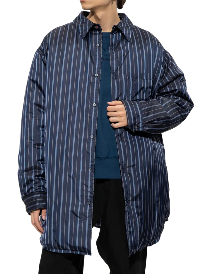 23FW PADDED STRIPED SHIRT NAVY STRIPE