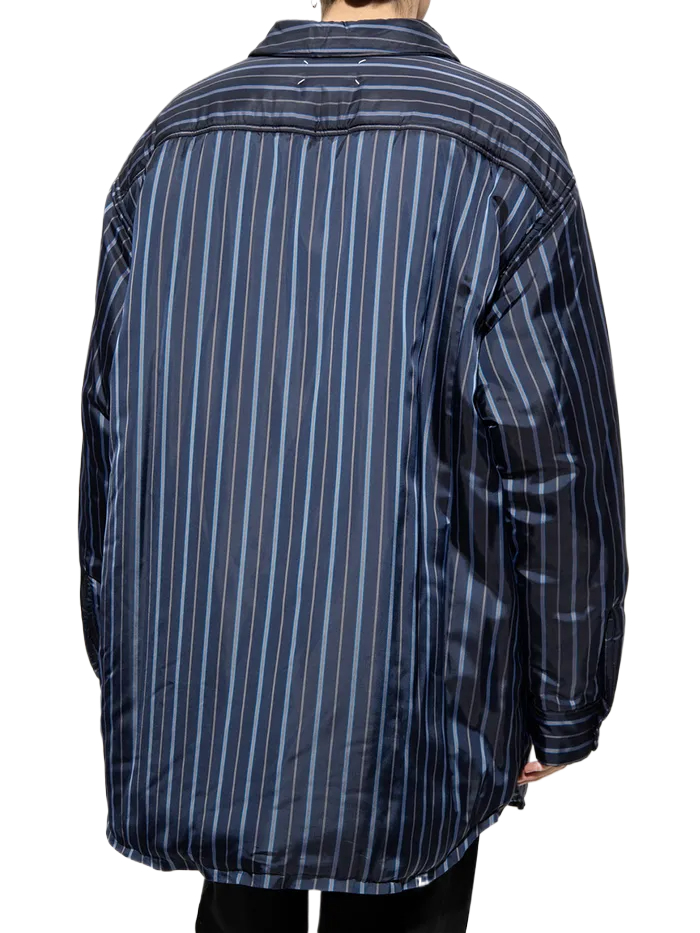 23FW PADDED STRIPED SHIRT NAVY STRIPE