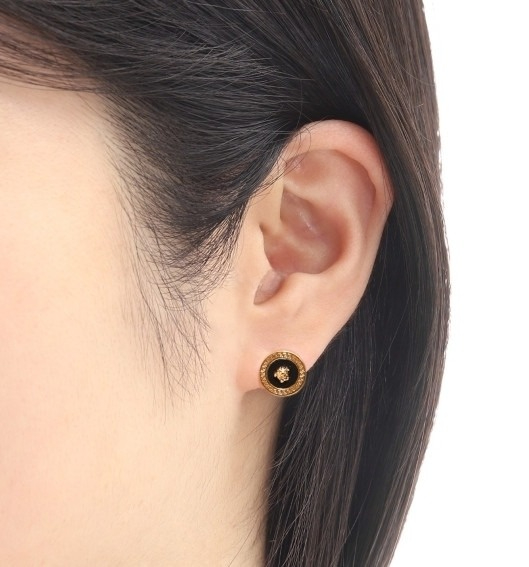 enamel Medusa stud earrings