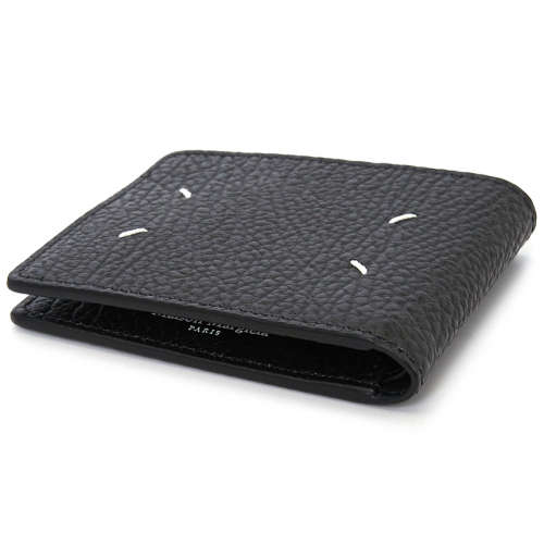 Stitch-detail leather wallet
