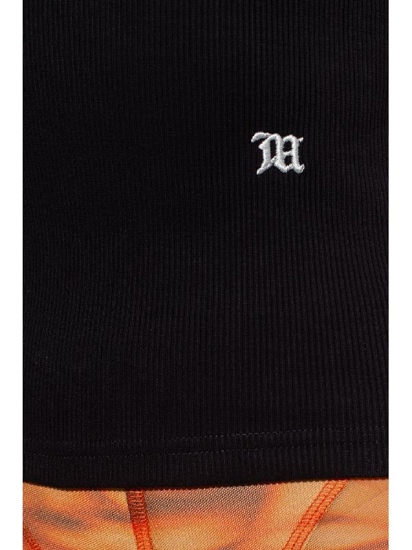 MISBHV Logo-embroidered black sleeveless top