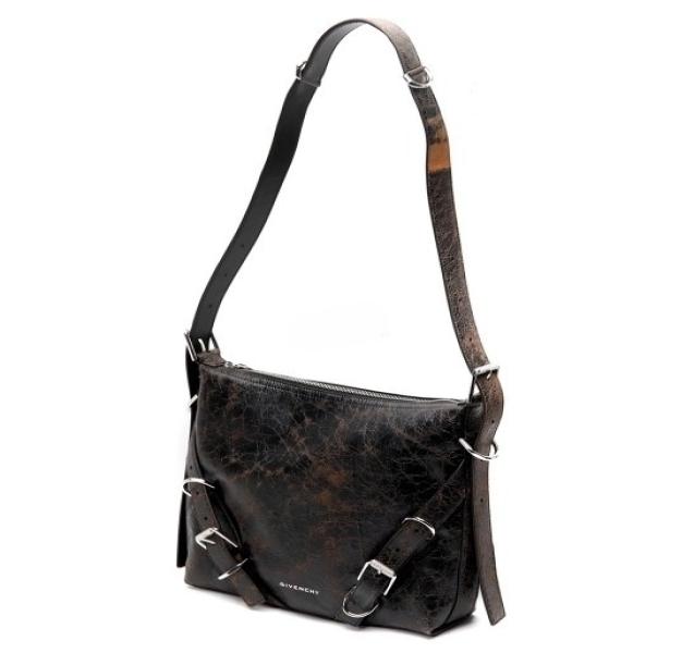 Voyou crackle leather cross bag