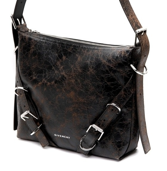 Voyou crackle leather cross bag