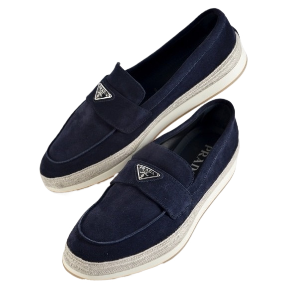 Triangle logo suede slip-ons