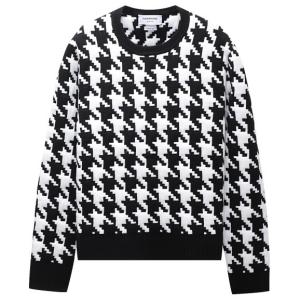 Houndstooth Quilted Merino Wool Knit