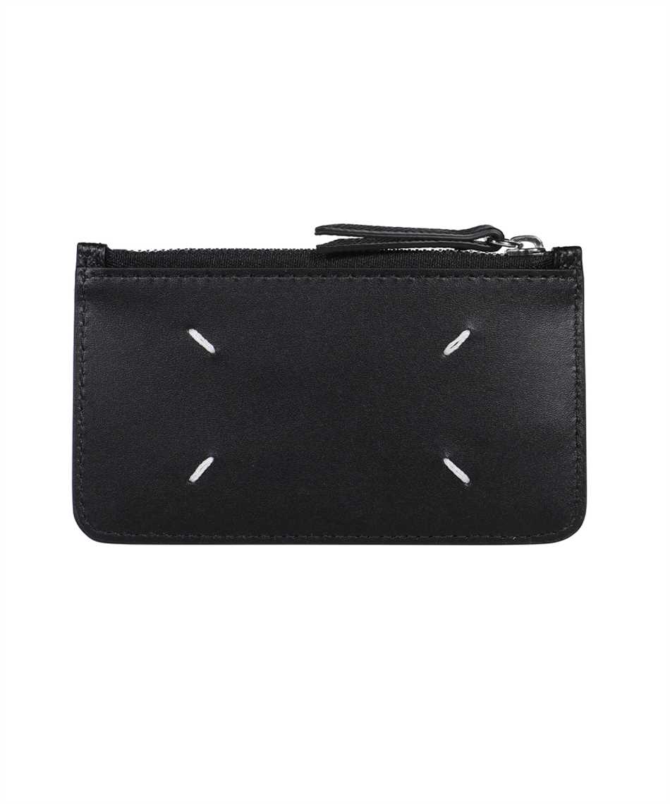 LEATHER ZIPPED WALLET IN BLACK