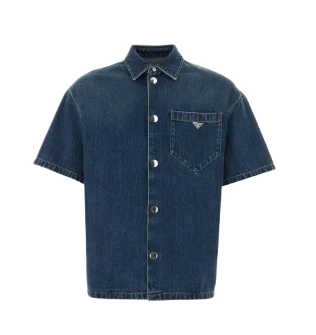 Denim short sleeve shirt