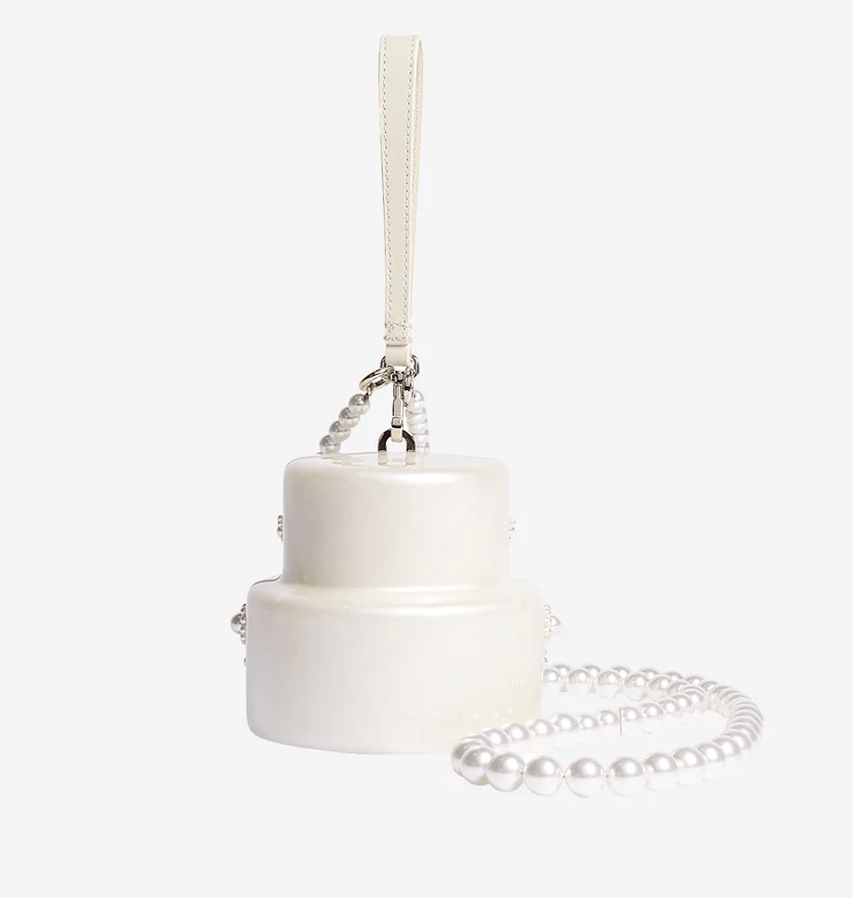 Pearl cake strap clutch bag