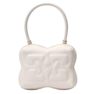 White butterfly top handle bag