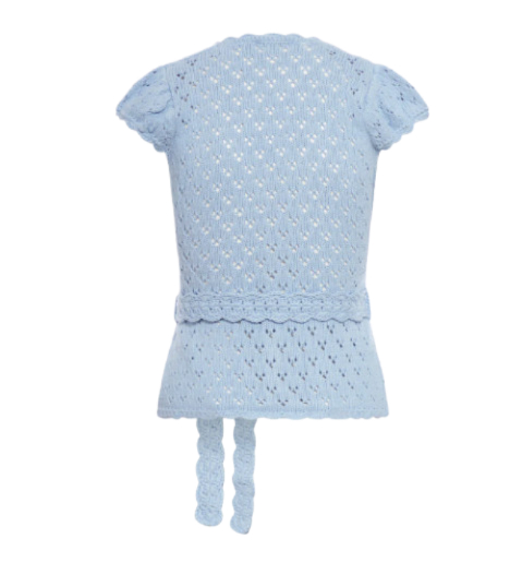 Cotton lace short sleeve cardigan