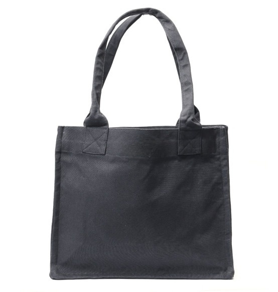 Dark gray large canvas tote bag