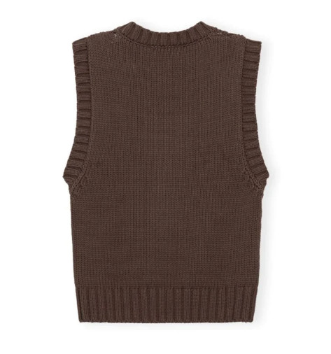 Brown cotton rope vest