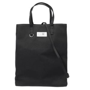 MM6 Maison Margiela Large Canvas Shopping Black canvas shopper bag