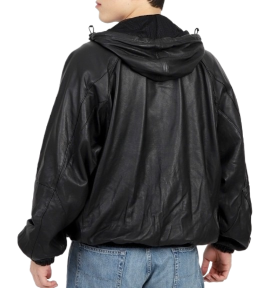 Lambskin hooded jacket