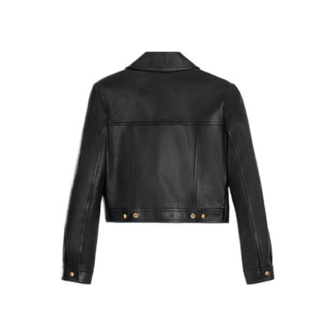 Blouson cropped leather jacket