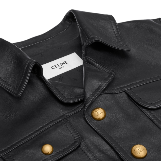 Blouson cropped leather jacket