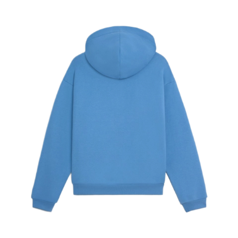 Cotton fleece loose hooded sweatshirt