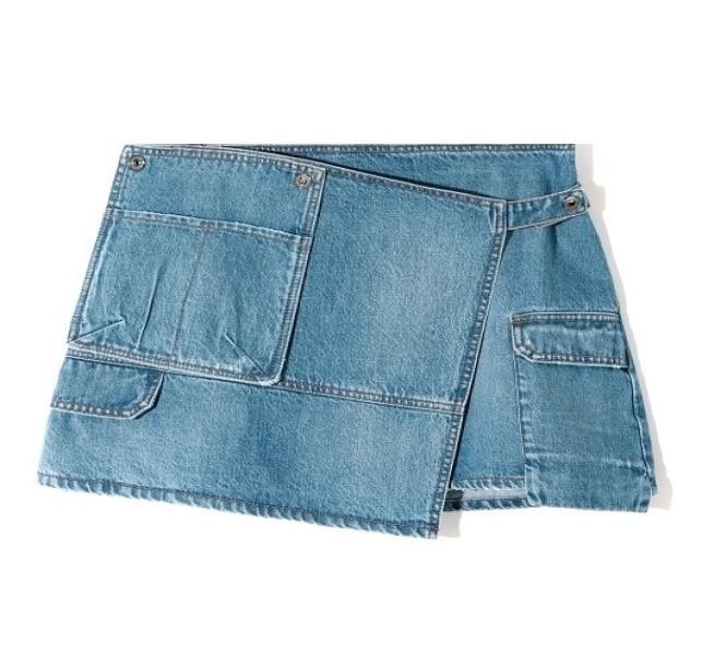 Blue Denim Pocket Mini Skirt