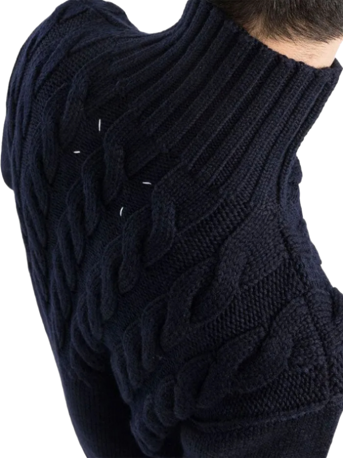 22SS CABLE WOOL KNIT NAVY