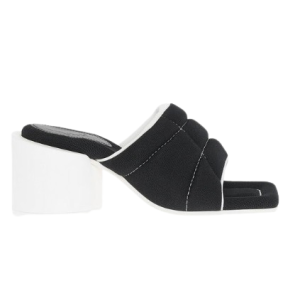 Square Toe Padded Fabric Mules Heel