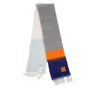 Mohair wool striped scarf