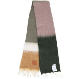 Mohair wool striped scarf